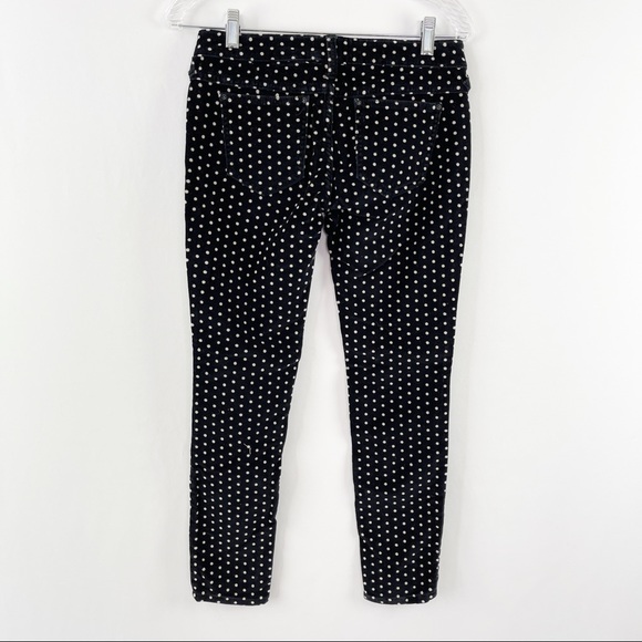 Free People Size 26 Black Polka Dot Corduroy Skinny Jeans Pants - Picture 3 of 5